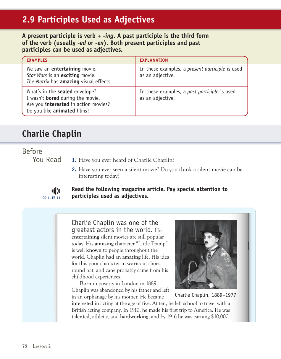 English Grammar Lesson: the Passive Voice; Participles Used as Adjectives; Get + Participles and Adjectives, Page 20