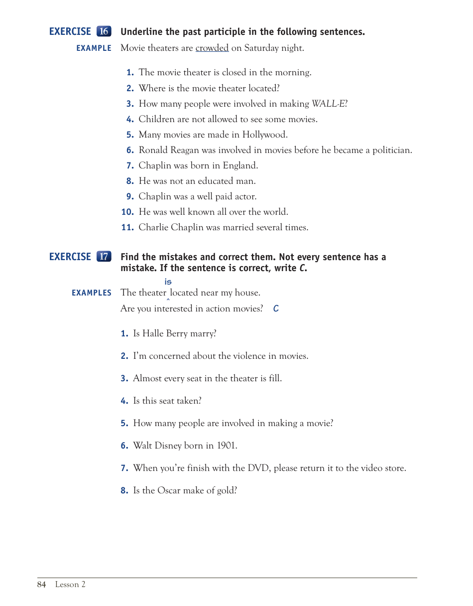 English Grammar Lesson: the Passive Voice; Participles Used as Adjectives; Get + Participles and Adjectives, Page 26