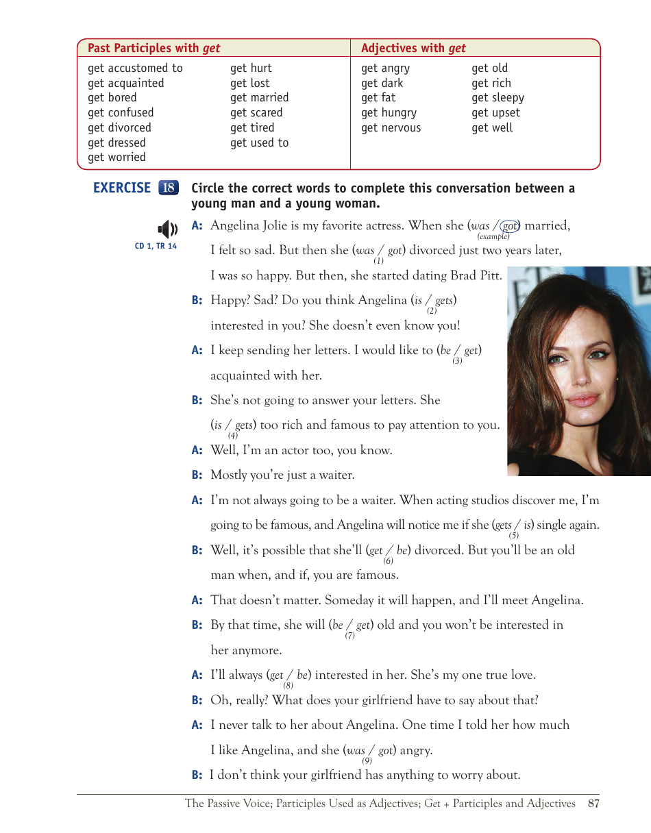 English Grammar Lesson: the Passive Voice; Participles Used as Adjectives; Get + Participles and Adjectives, Page 29