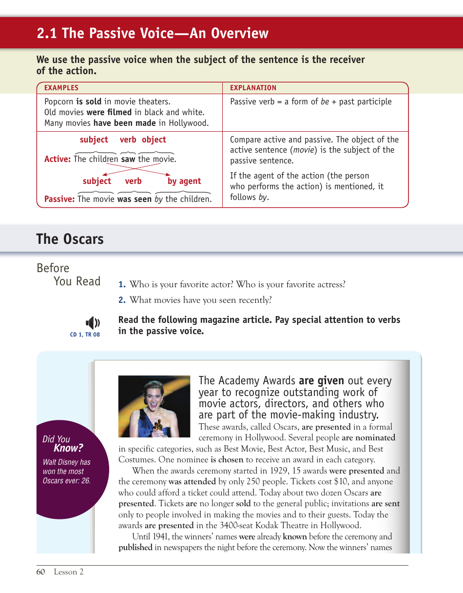 English Grammar Lesson: the Passive Voice; Participles Used as Adjectives; Get + Participles and Adjectives, Page 2