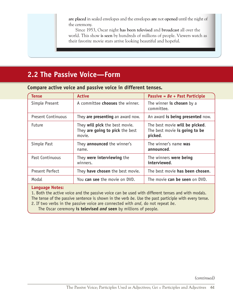 English Grammar Lesson: the Passive Voice; Participles Used as Adjectives; Get + Participles and Adjectives, Page 3