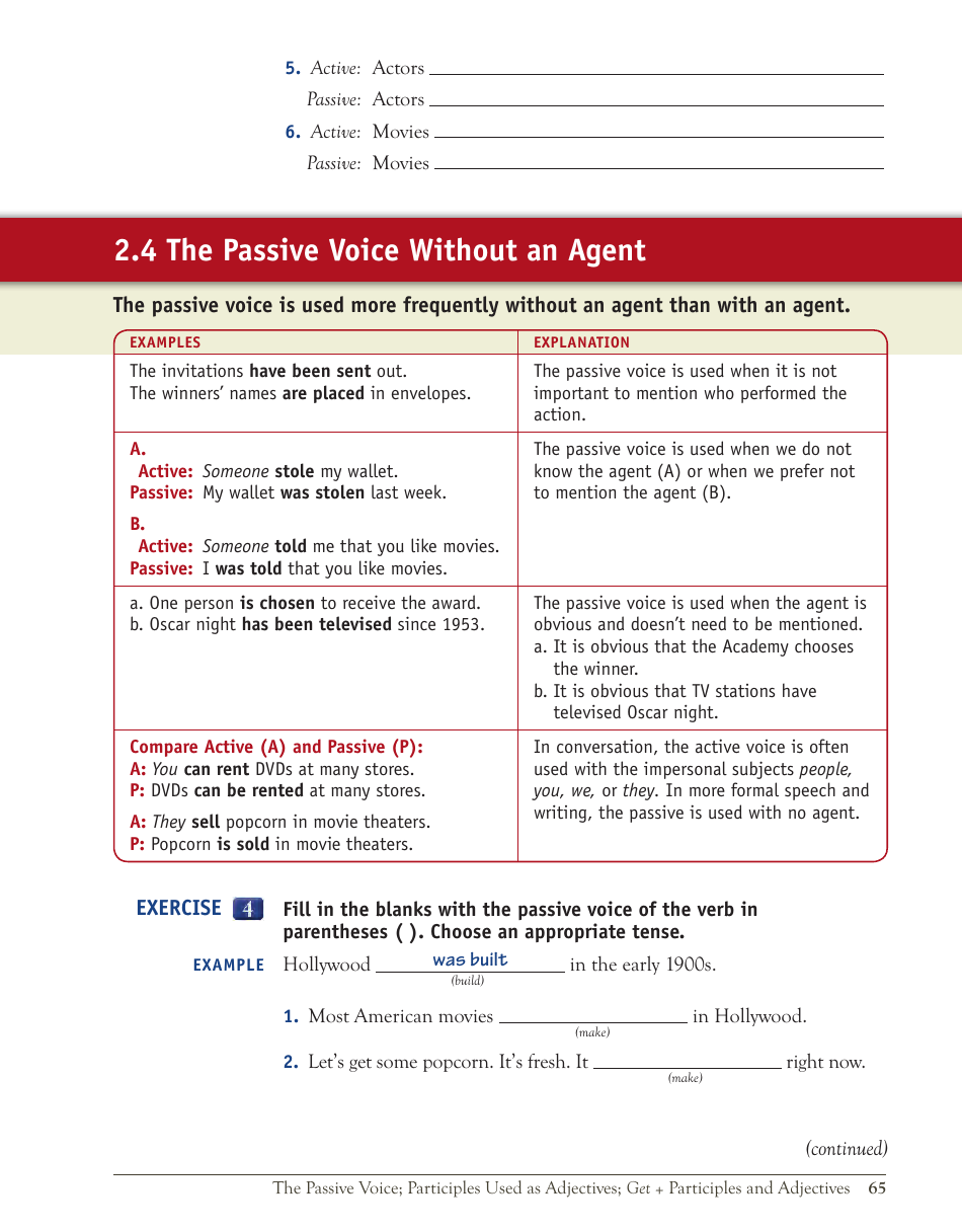 English Grammar Lesson: the Passive Voice; Participles Used as Adjectives; Get + Participles and Adjectives, Page 7