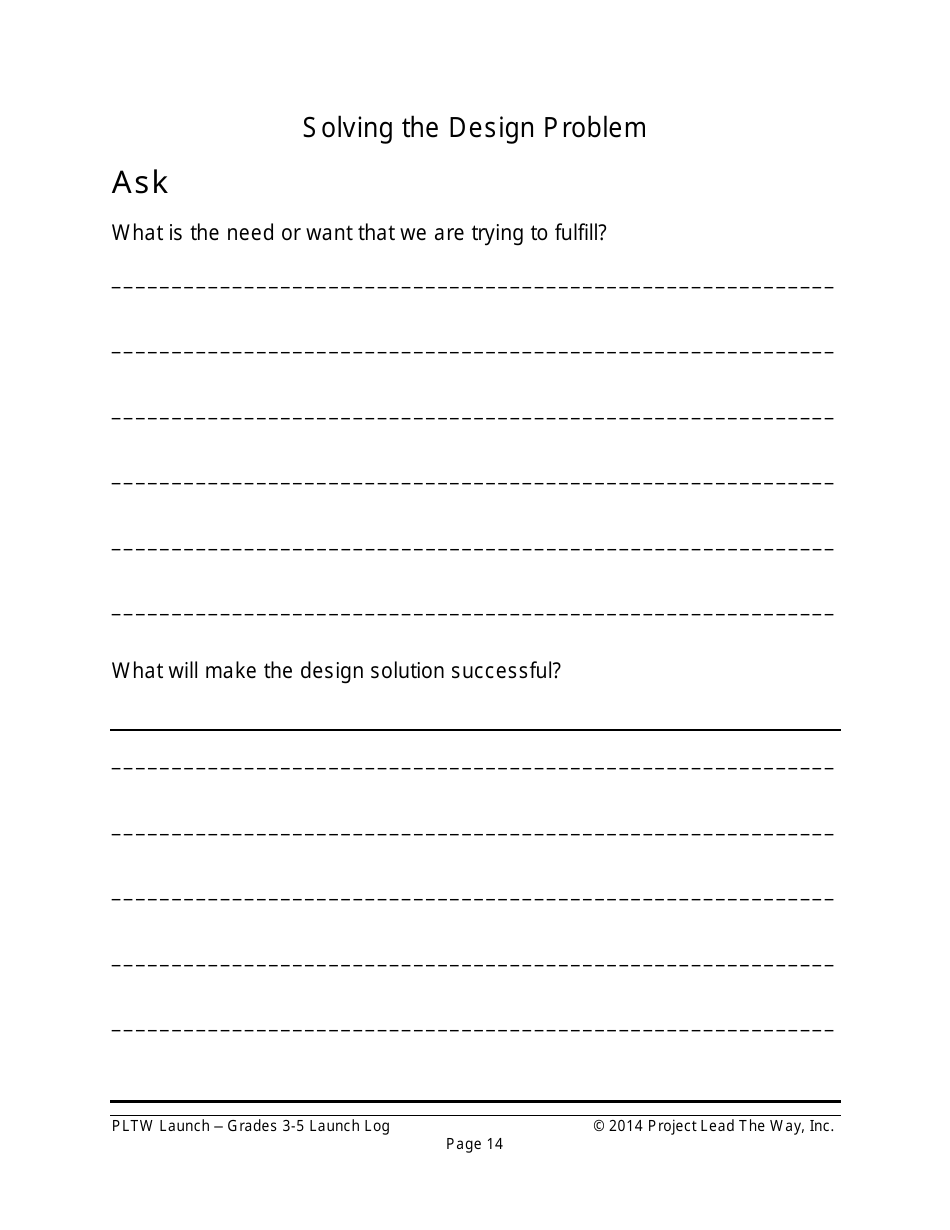 Pltw Launch - Grades 3-5 Launch Log, Page 18