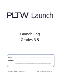 Pltw Launch - Grades 3-5 Launch Log