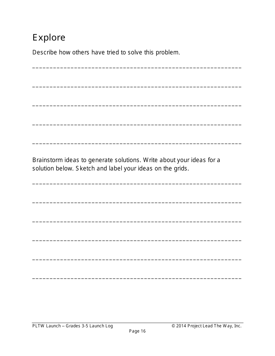 Pltw Launch - Grades 3-5 Launch Log, Page 20