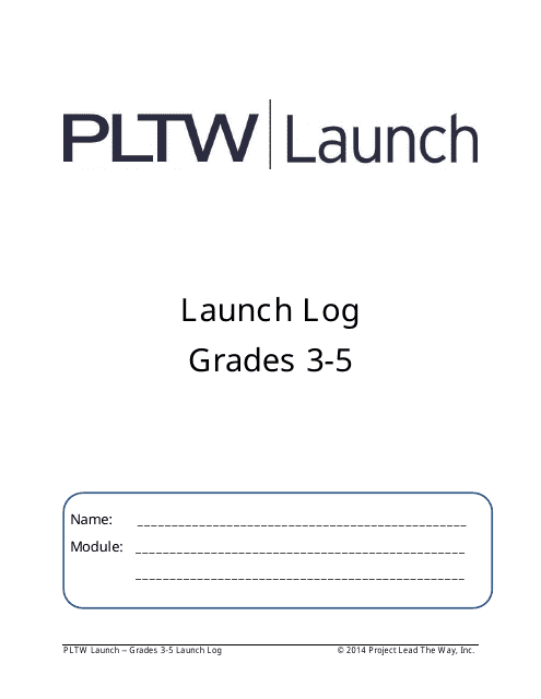 PLTW Launch Grades 3-5 Launch Log - Activity Record and Journal Template Image Preview