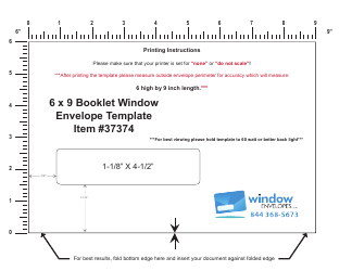 Document preview: 6x9 Booklet Window Envelope Template