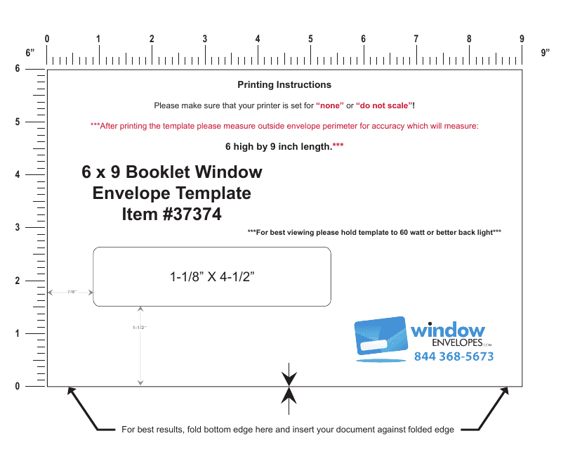 6x9 Booklet Window Envelope Template
