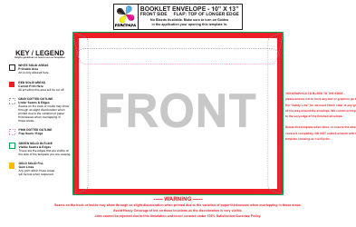 Document preview: 10" X 13" Booklet Envelope Template - Front