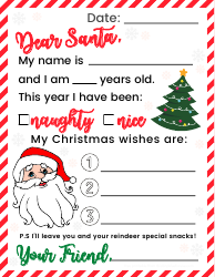 Document preview: Letter to Santa Template - Varicolored