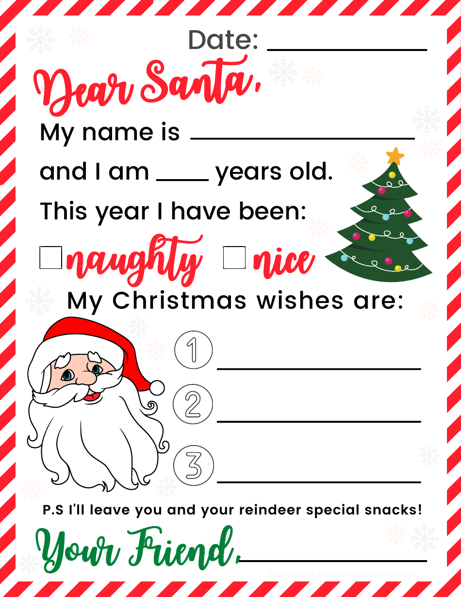 Letter to Santa Template - Varicolored Download Printable PDF ...