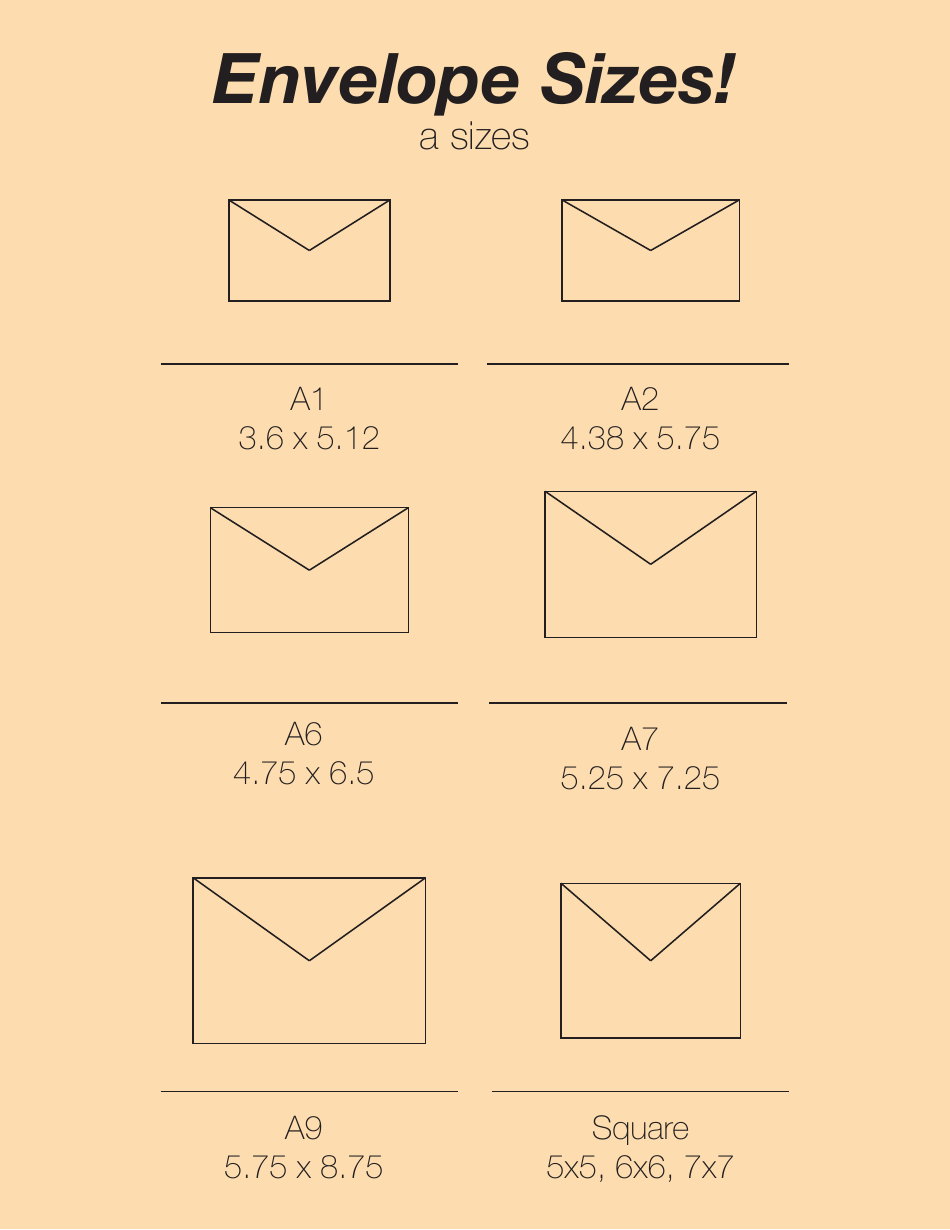 Envelope Business Sizes Template, Page 1
