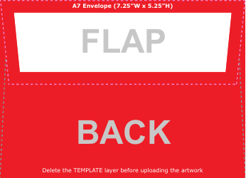 Document preview: A7 Envelope Template - Back