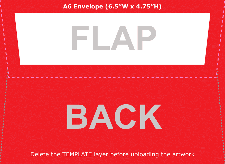 A6 Envelope Template - Back