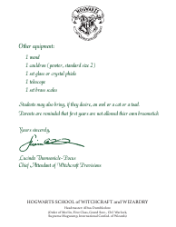 Hogwarts Letter Template - Green Text, Page 3