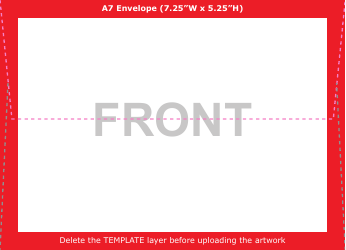 Document preview: A7 Envelope Template - Front