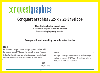 Document preview: 7.25 X 5.25 Envelope Template - Yellow