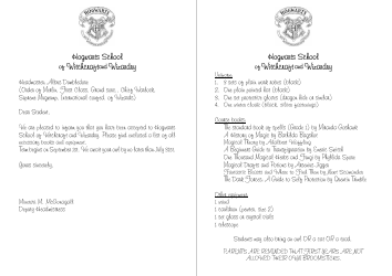 Hogwarts Letter and Envelope Templates, Page 2
