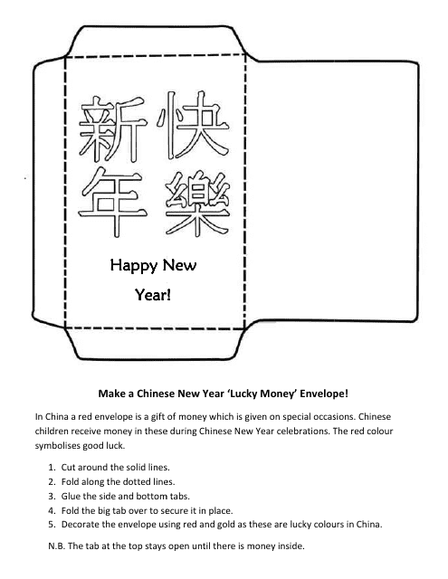 Chinese New Year Lucky Money Envelope Template