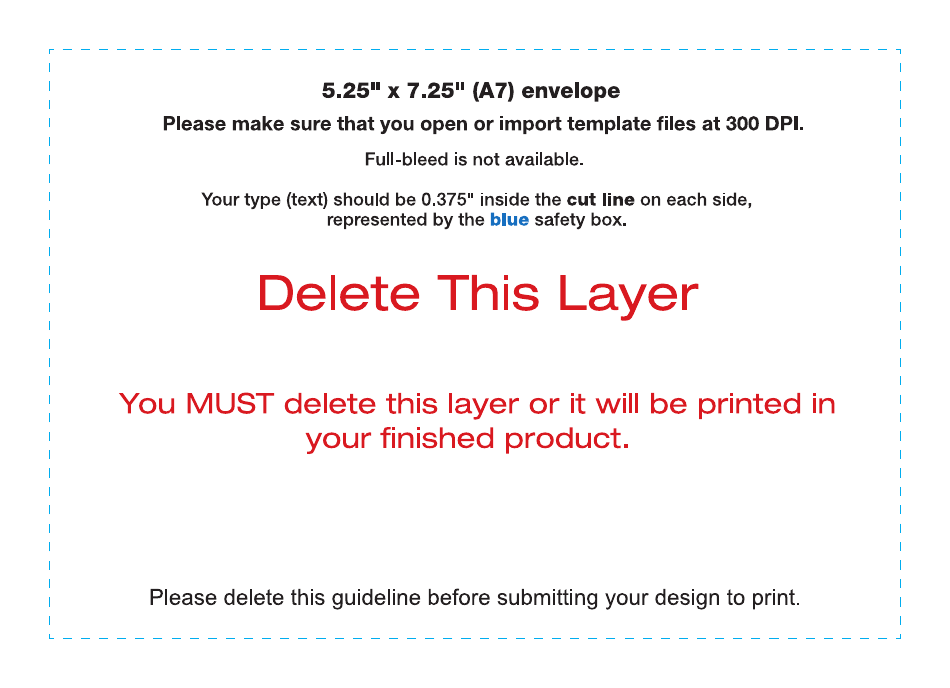 A7 Envelope Template │ 5.25" X 7.25