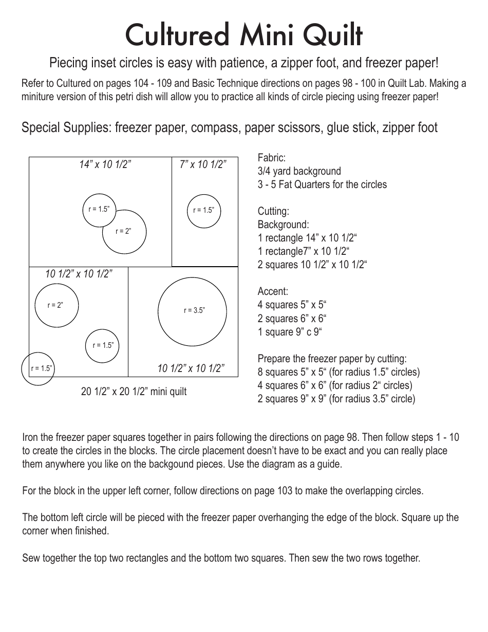 Science Mini Quilt Pattern, Page 6