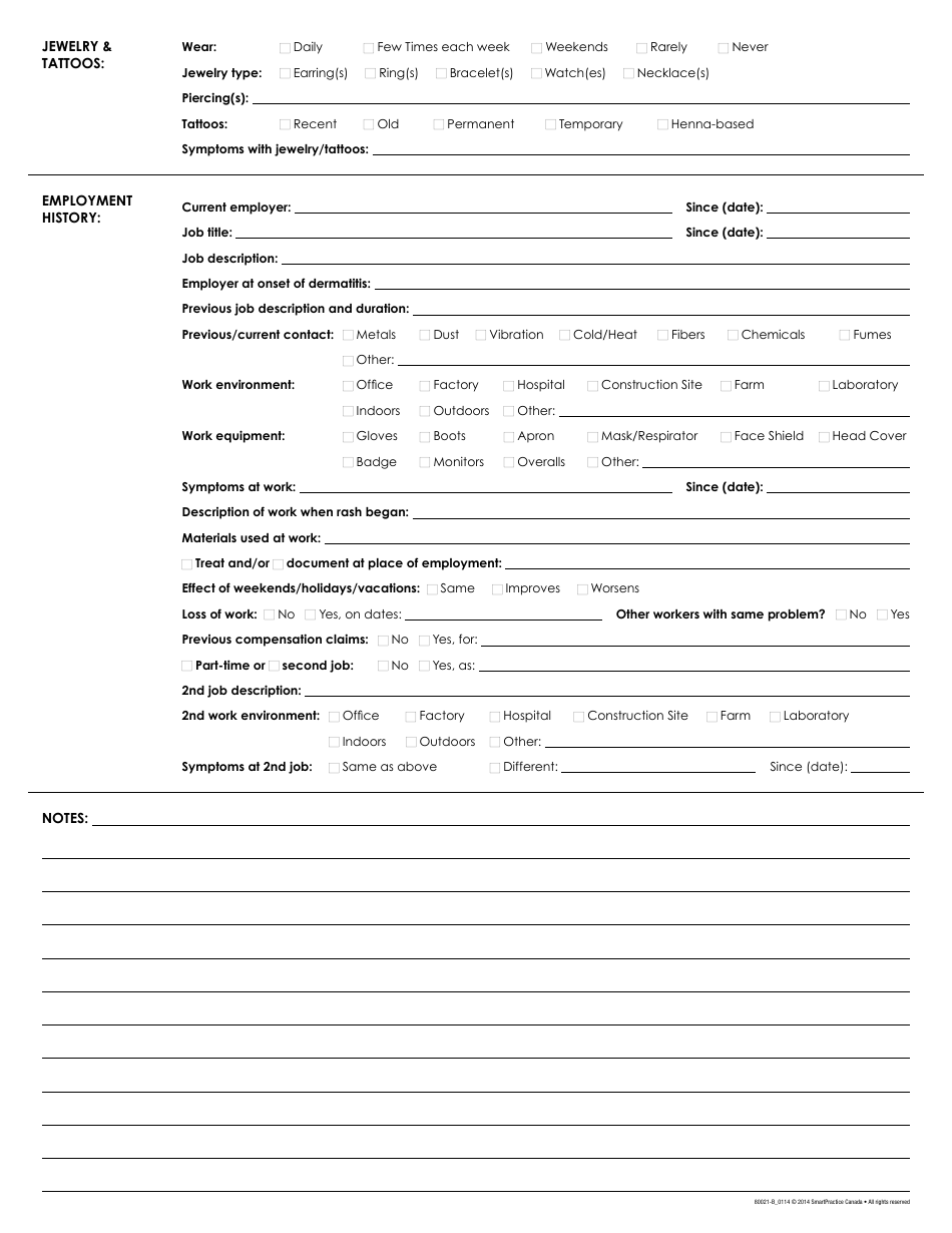 Patient Health  Allergy History Form - Smartpractice, Page 3