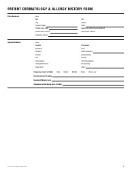 Patient Dermatology &amp; Allergy History Form - Smartpractice, Page 3