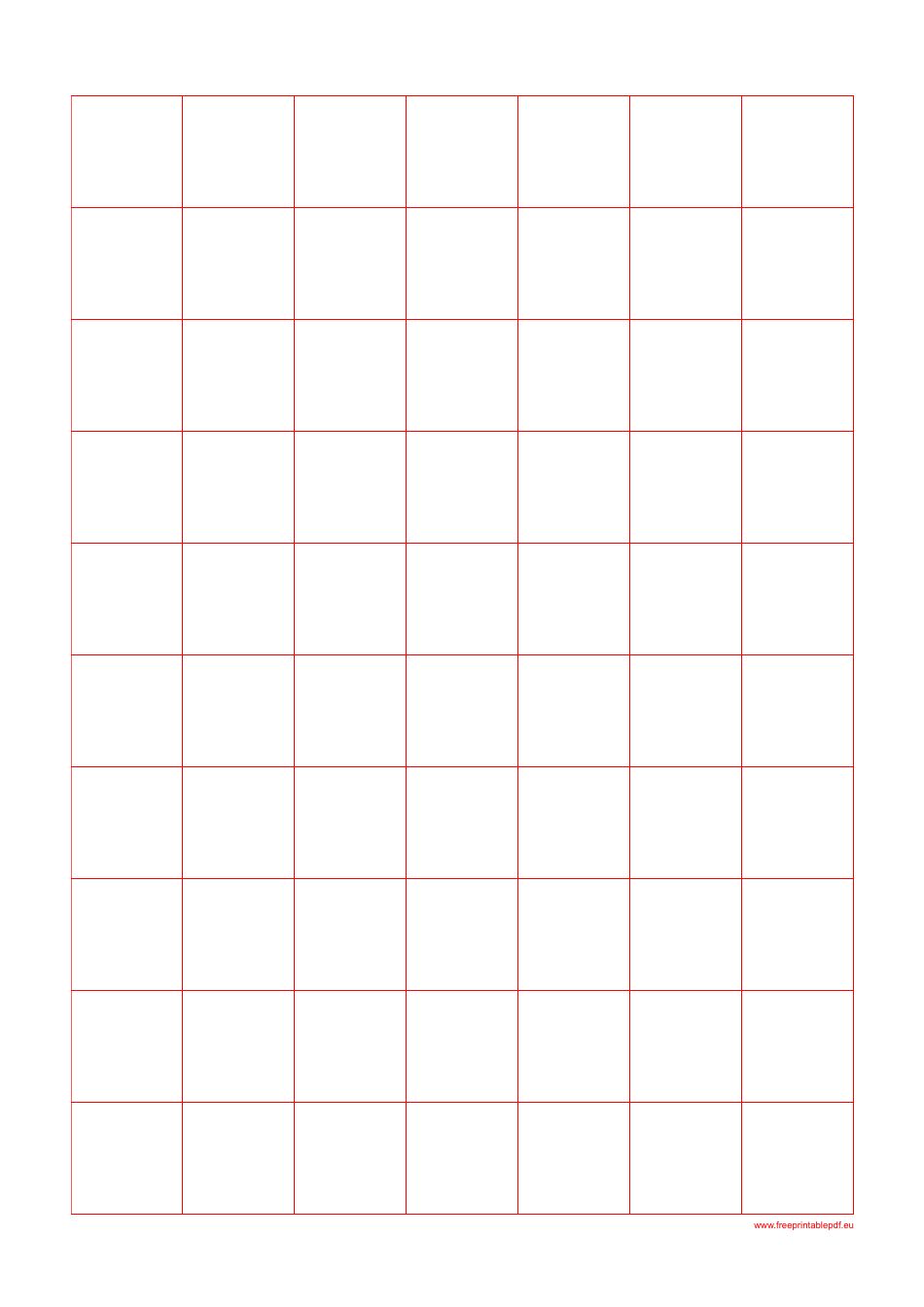 1 Inch Grid Paper - Red, Page 1