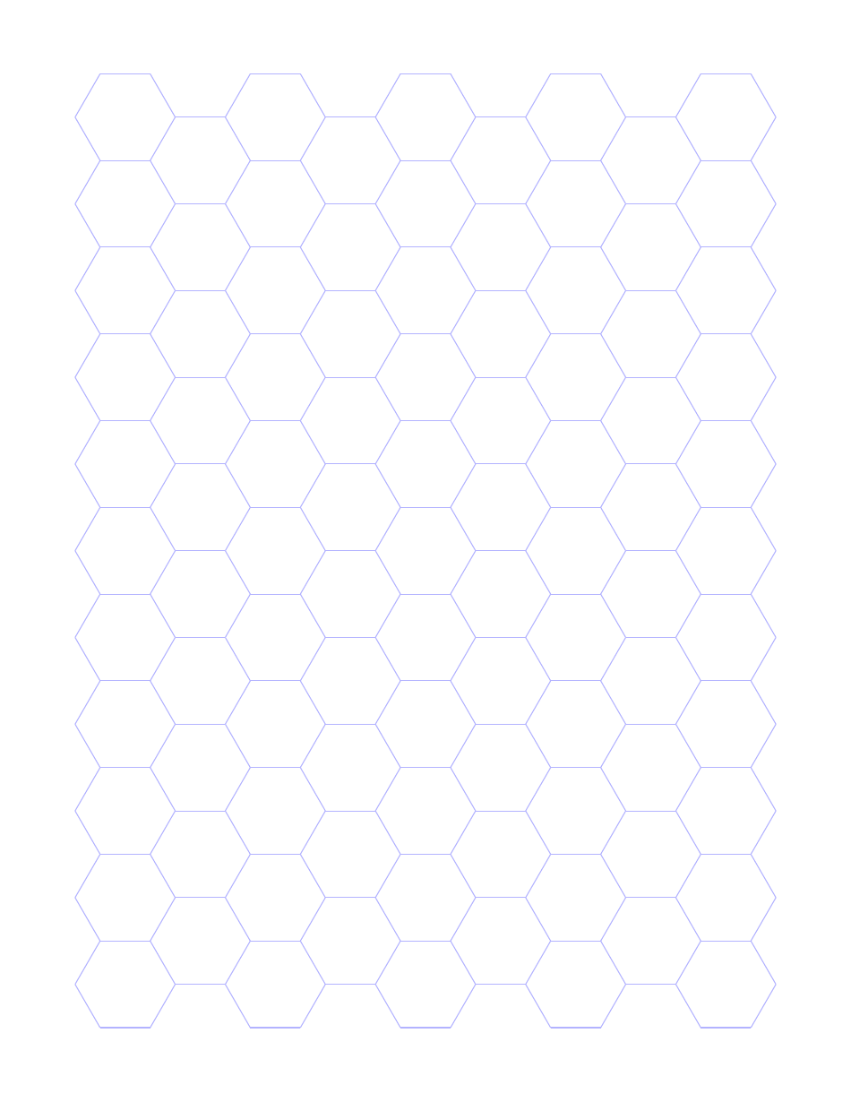 Hexagonal Graph Paper - Violet, Page 1
