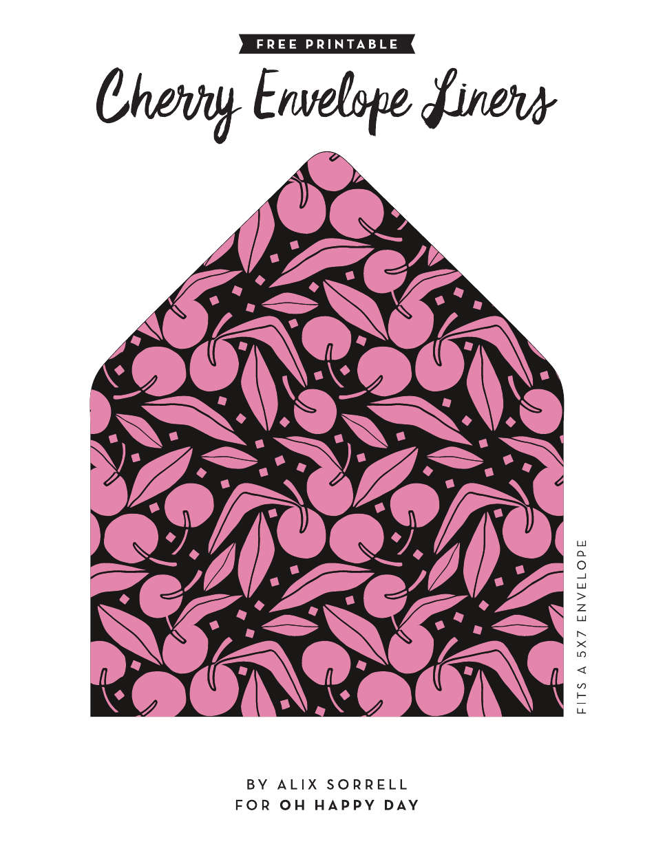 Cherry 5x7 Envelope Liner Templates, Page 2