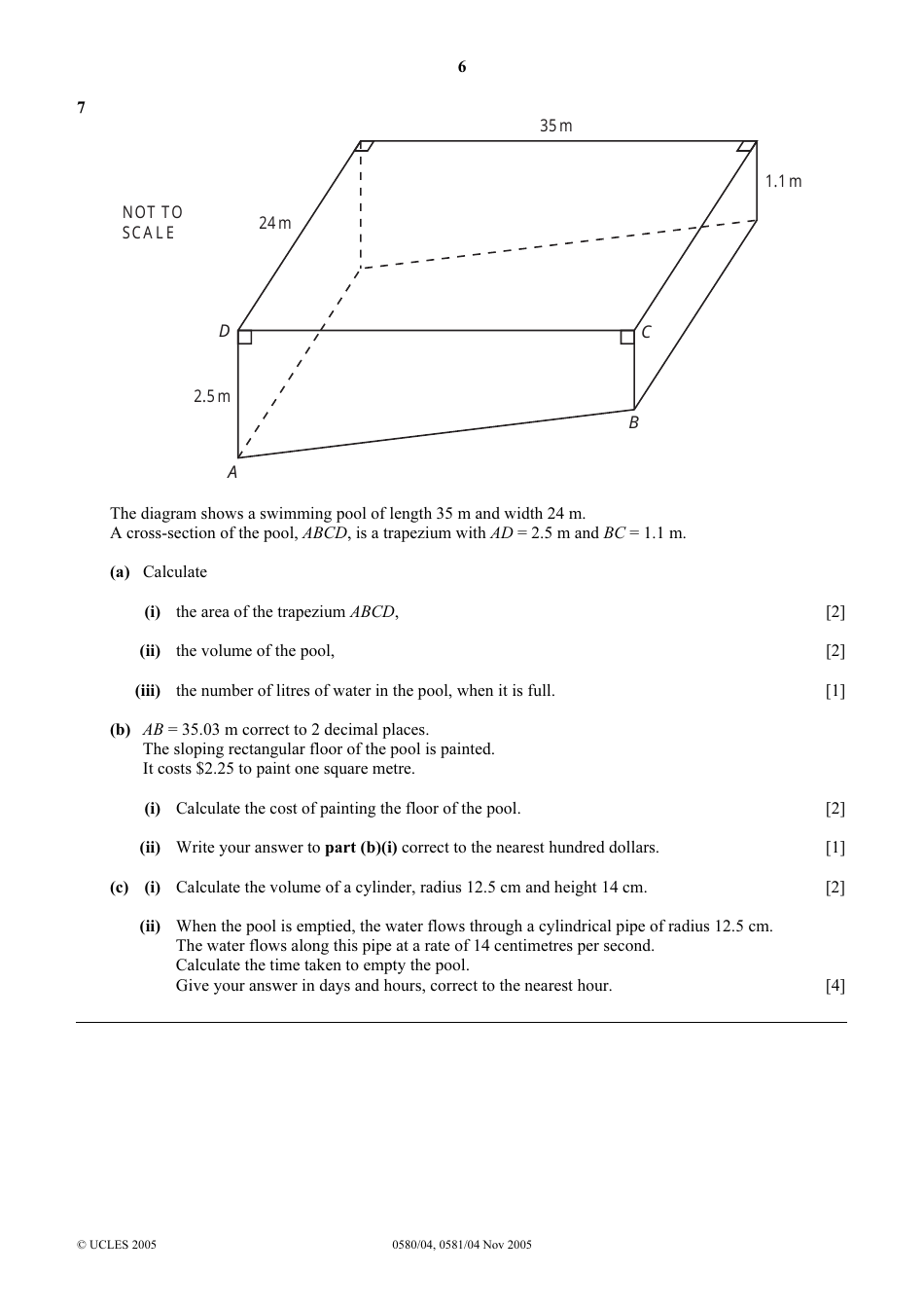 October / November 2005 University of Cambridge International Examinations: Mathematics Paper 4 (Extended), Page 6