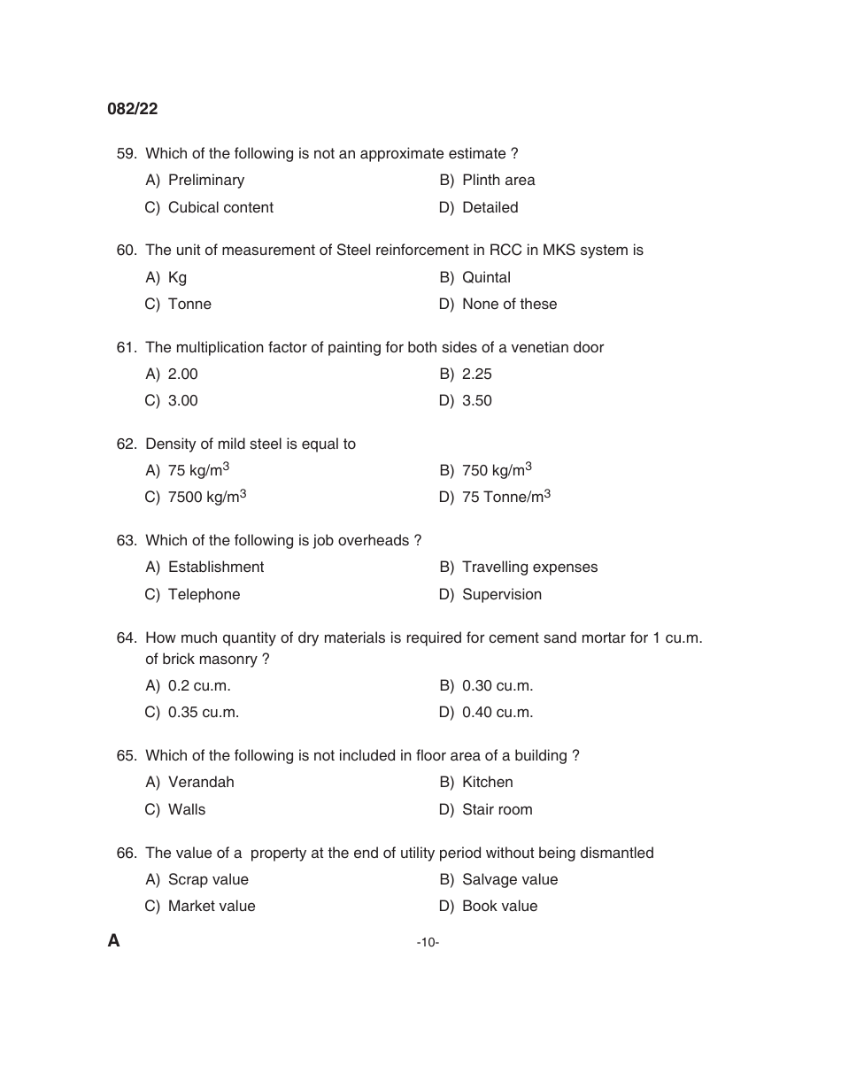 082 / 22 Question Booklet Alpha Code a, Page 10