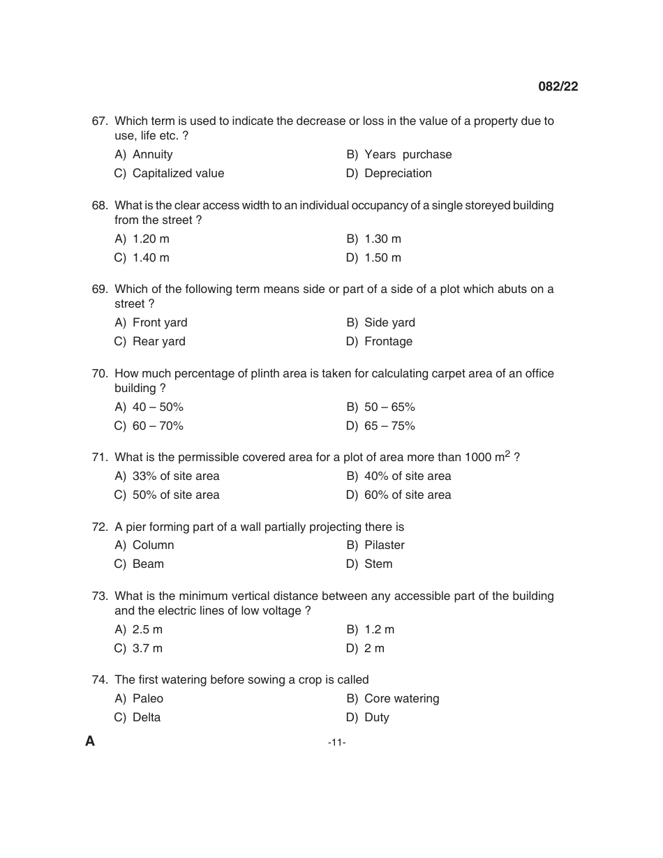 082 / 22 Question Booklet Alpha Code a, Page 11