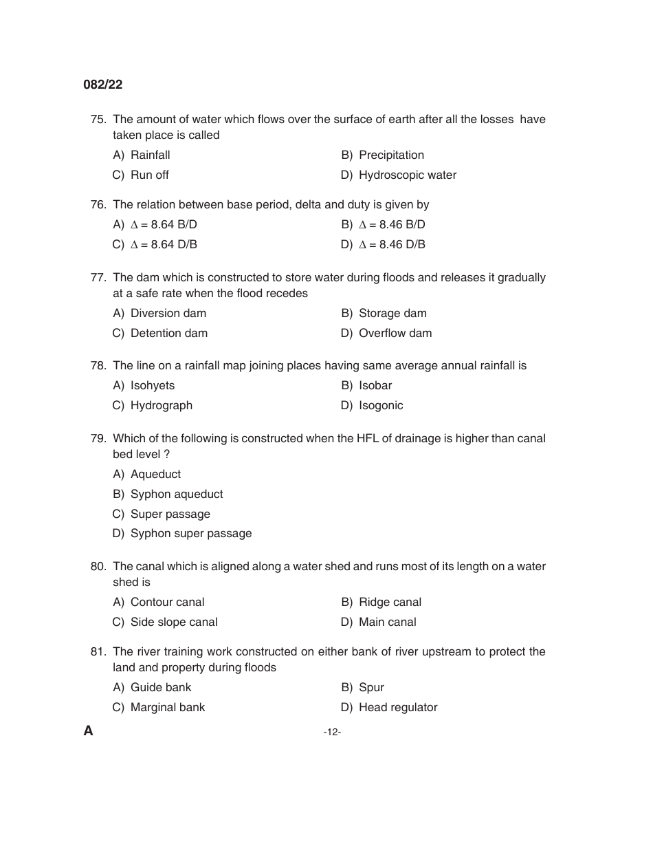 082 / 22 Question Booklet Alpha Code a, Page 12