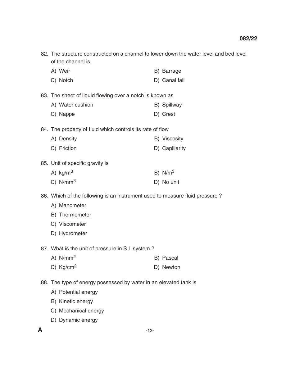 082 / 22 Question Booklet Alpha Code a, Page 13