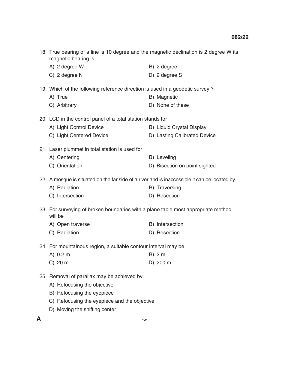 082 / 22 Question Booklet Alpha Code a, Page 5