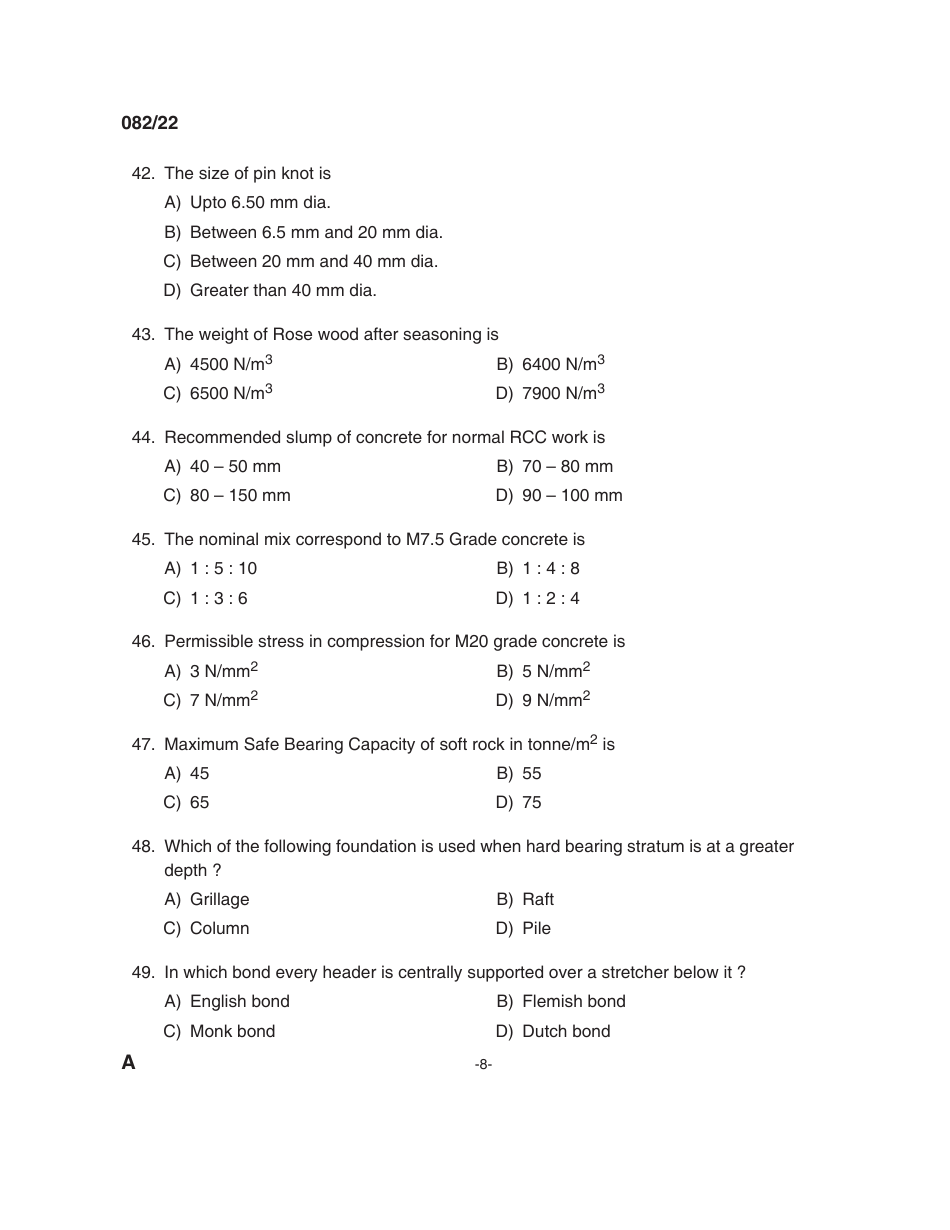 082 / 22 Question Booklet Alpha Code a, Page 8