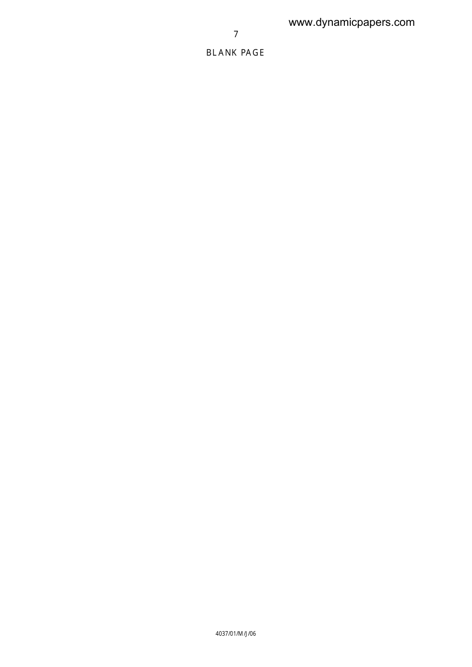 May / June 2006 University of Cambridge International Examinations: Additional Mathematics Paper 1 - 4037 / 01, Page 7
