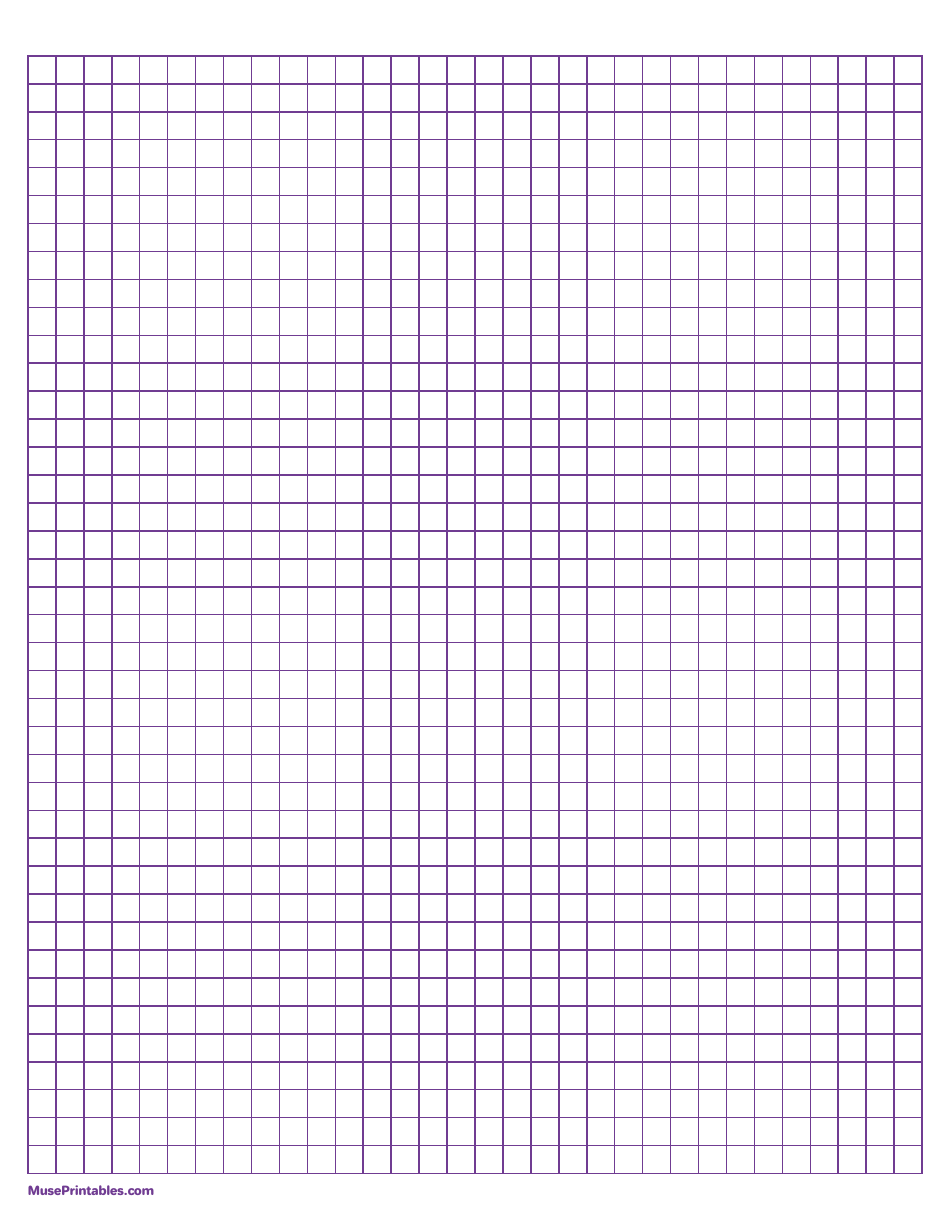 1 / 4 Inch Purple Graph Paper, Page 1