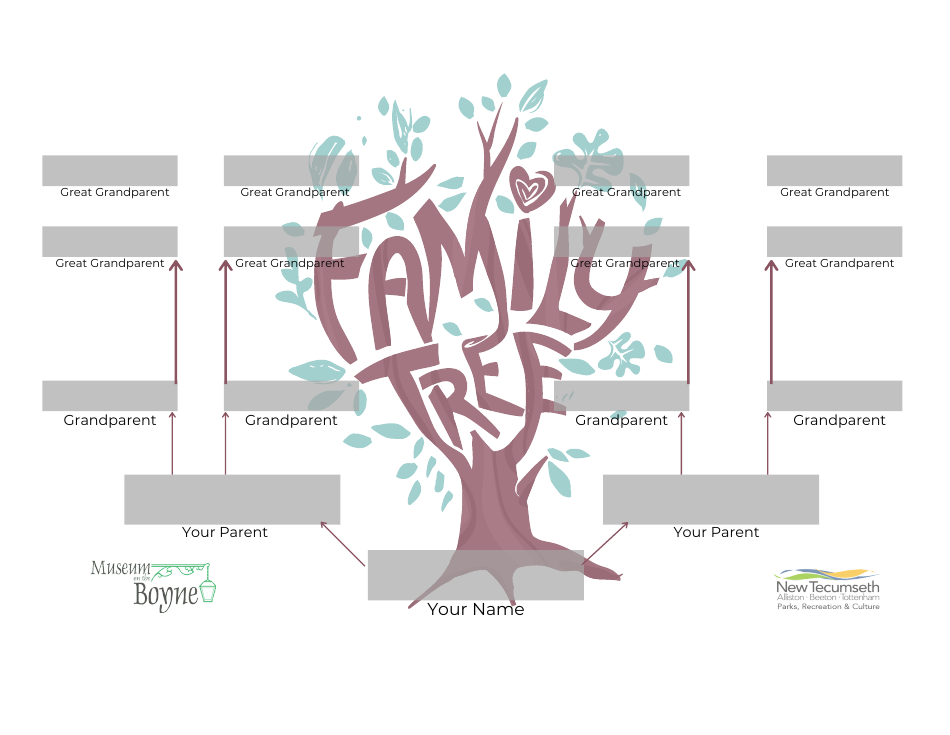 3-generation Family Tree Chart Template - New Tecumseth, Page 1