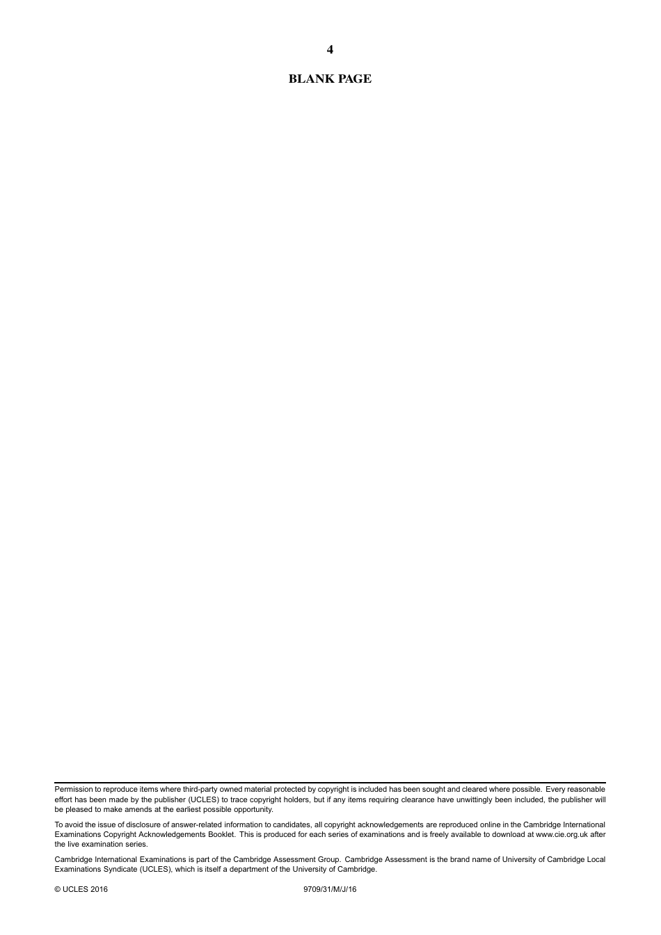 May / June 2016 Cambridge International Examinations: Mathematics Paper 3 Pure Mathematics 3 (P3), Page 4