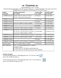 Cosmos Quilt Pattern Templates, Page 2