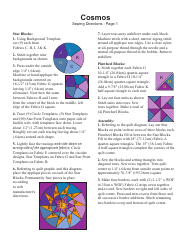 Cosmos Quilt Pattern Templates, Page 3