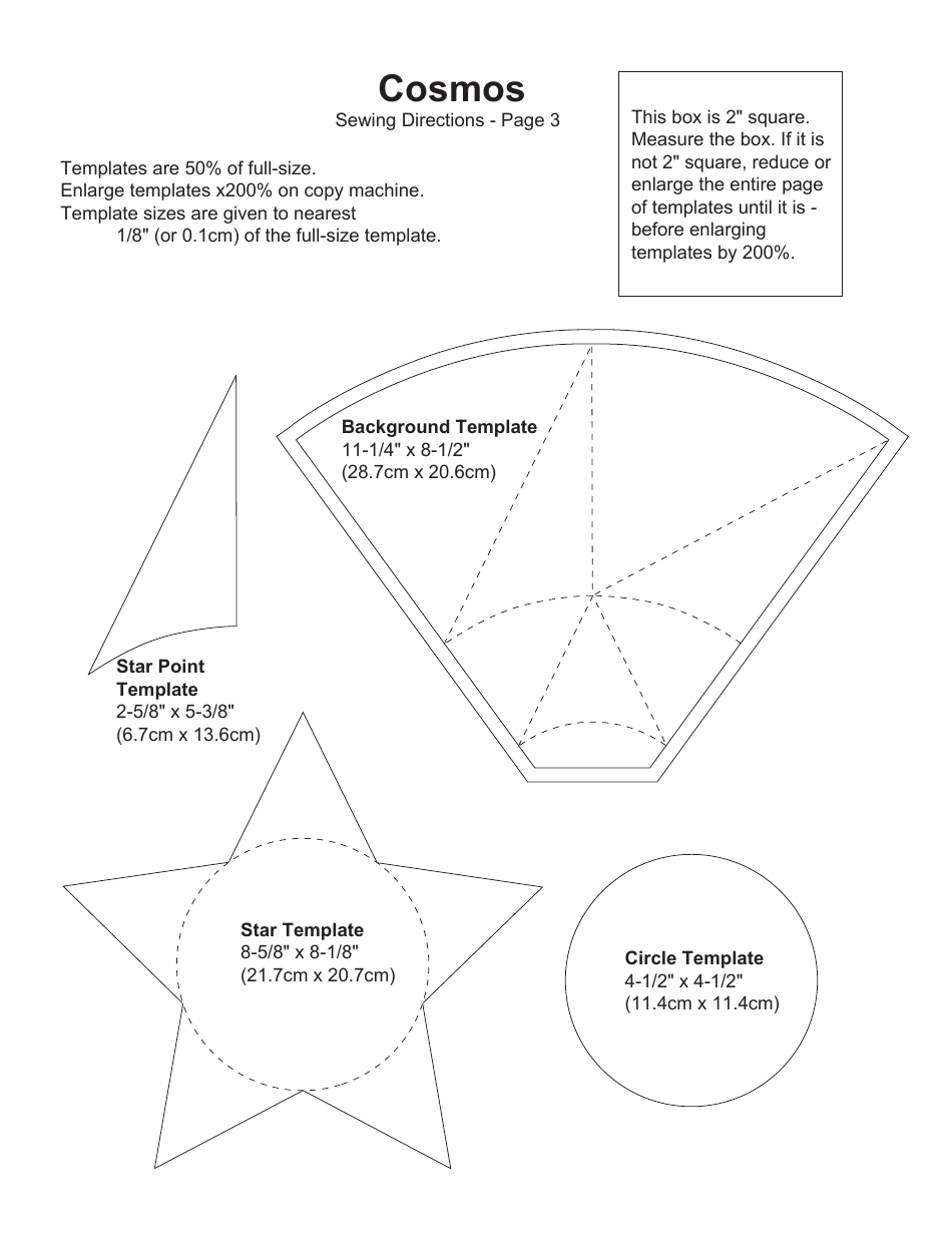 Cosmos Quilt Pattern Templates Download Printable PDF | Templateroller