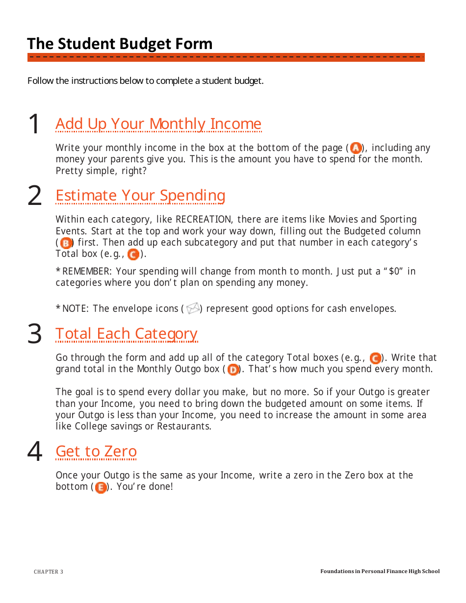 Student Budget Form - Fill Out, Sign Online and Download PDF ...