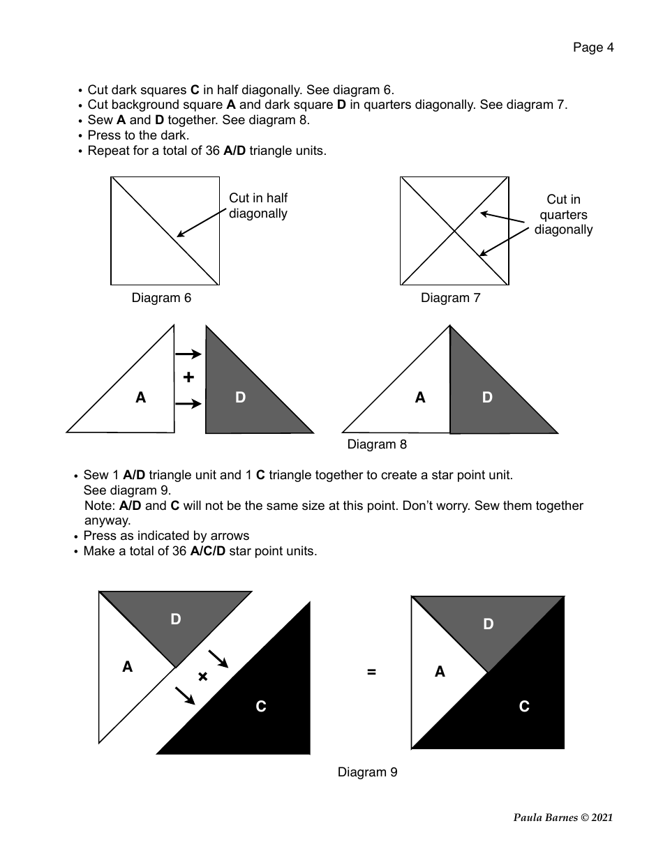 Bountiful Stars Quilt Pattern, Page 4
