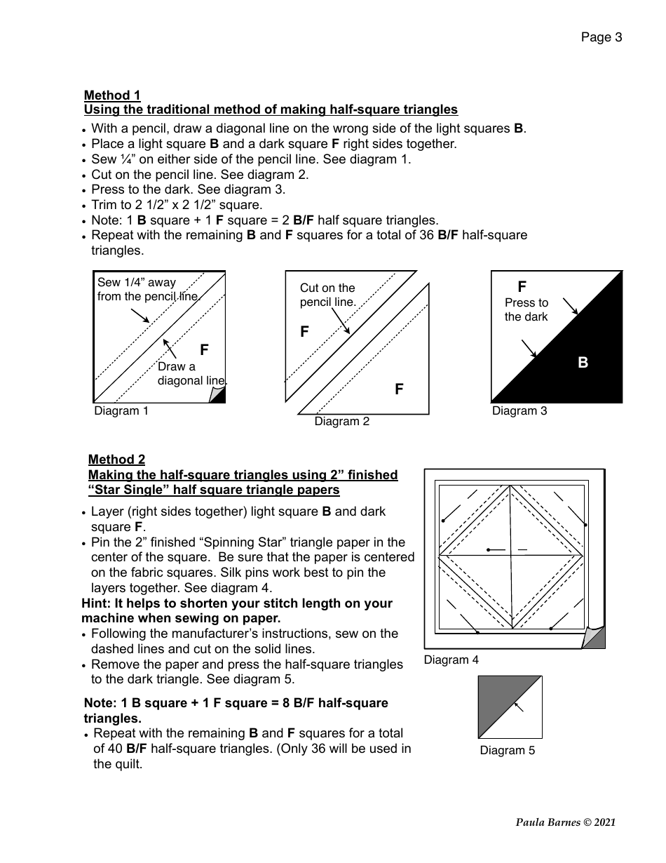 Bountiful Stars Quilt Pattern, Page 6