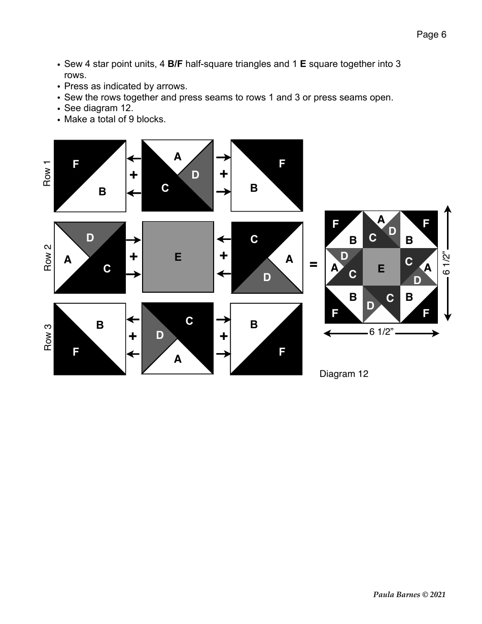 Bountiful Stars Quilt Pattern, Page 7