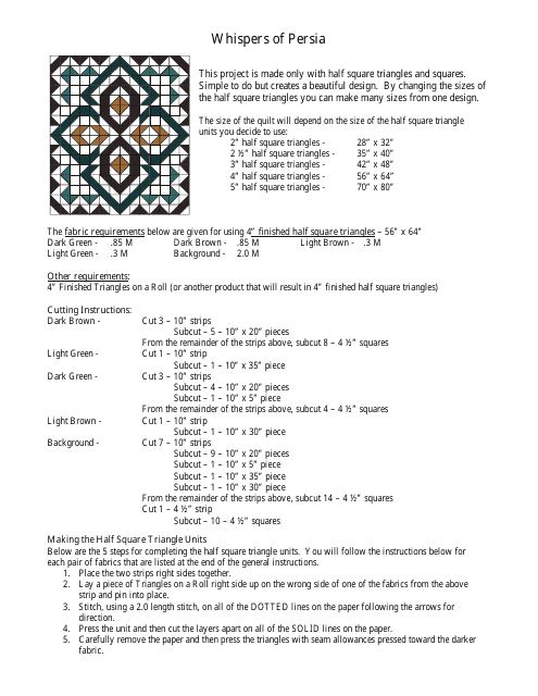 Whispers of Persia Quilt Pattern
