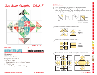 Document preview: Sew Sweet Sampler Block Pattern - Block 7